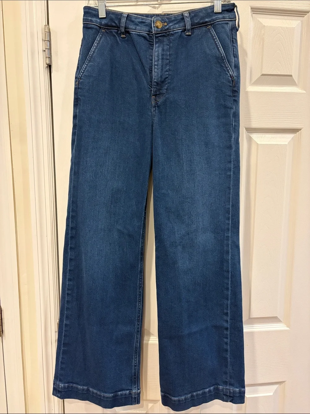 J. Crew Relaxed Wide-Leg Jeans in Deep Blue